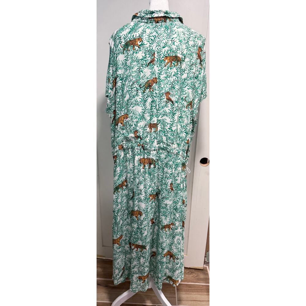 NWT MAEVE Catherine Buttondown Shirt Dress Printed Tigers Jungle Size 24W - Picture 5 of 8